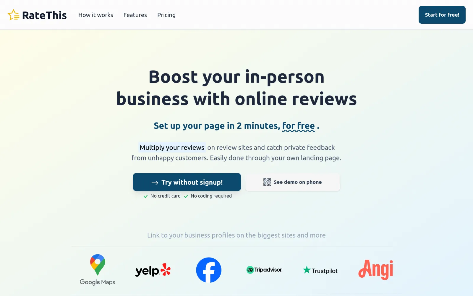 Screenshot of RateThis